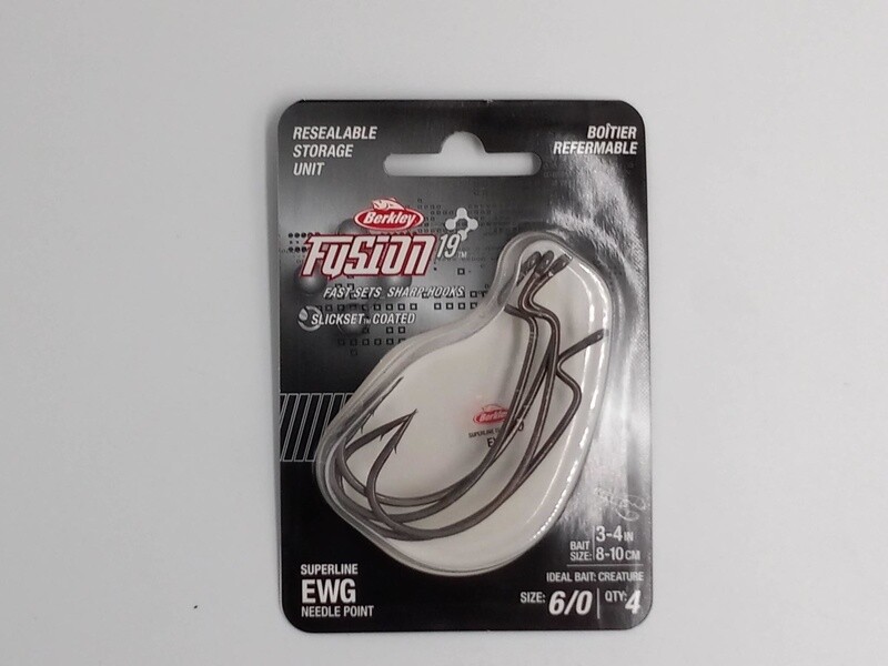 Berkley Fusion19 Superline EWG Hooks Smoke Satin 6/0