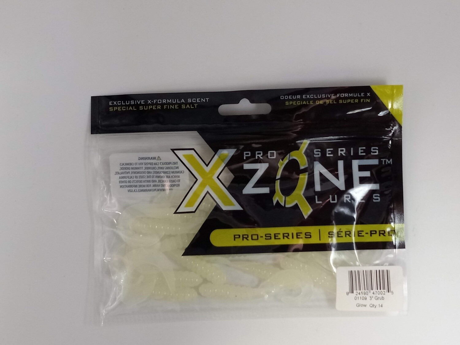 X Zone 01109 3&quot; Grub, Glow 14pk