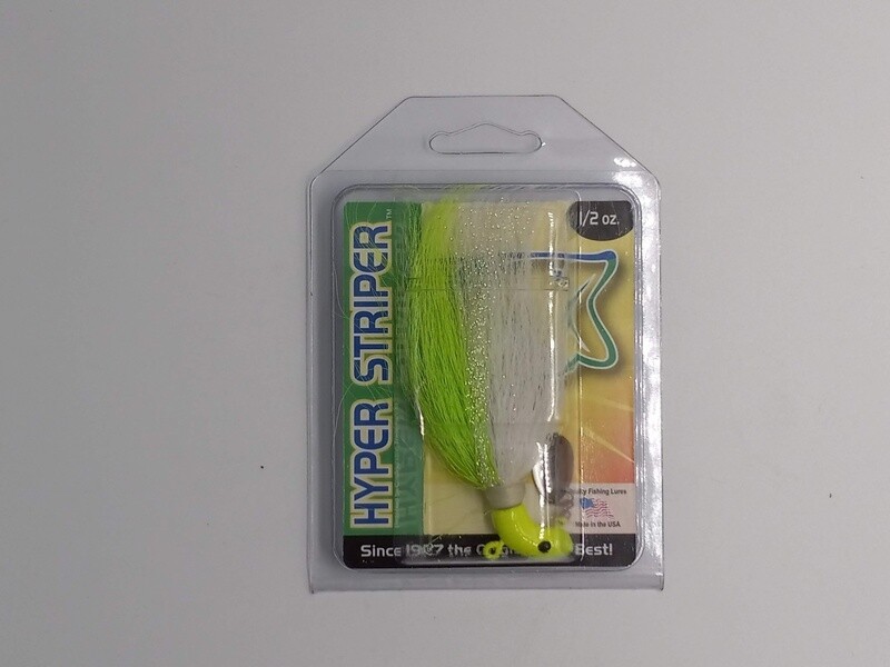 BayCoast 1HS125 Hyper Striper Lure with Spinner, 1/2 oz, Chartreuse