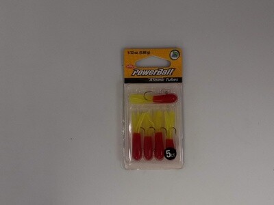 Berkley PowerBait® Pre-Rigged Atomic Tubes Red Chartreuse