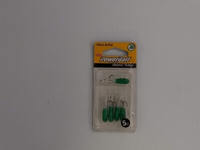 Berkley PowerBait® Pre-Rigged Atomic Tubes  Dark Green Pearl/Black Pepper 1/64 oz