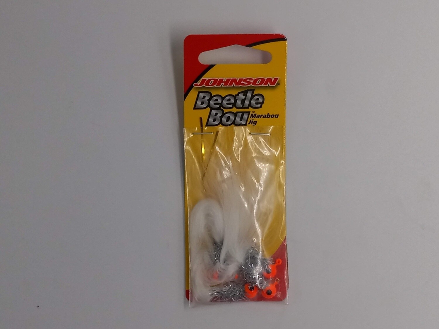 Johnson Beetle Bou Orange Chrome Tinsel White 2in  1/16 oz