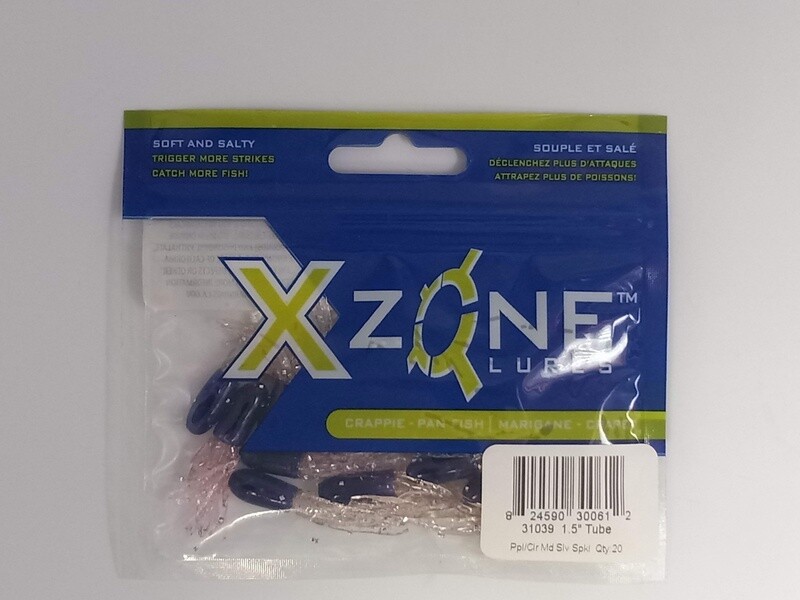 X Zone 31039 1.5&quot; Tube, 039 Purple/Clr Medium Silver Spkl, 20/pk