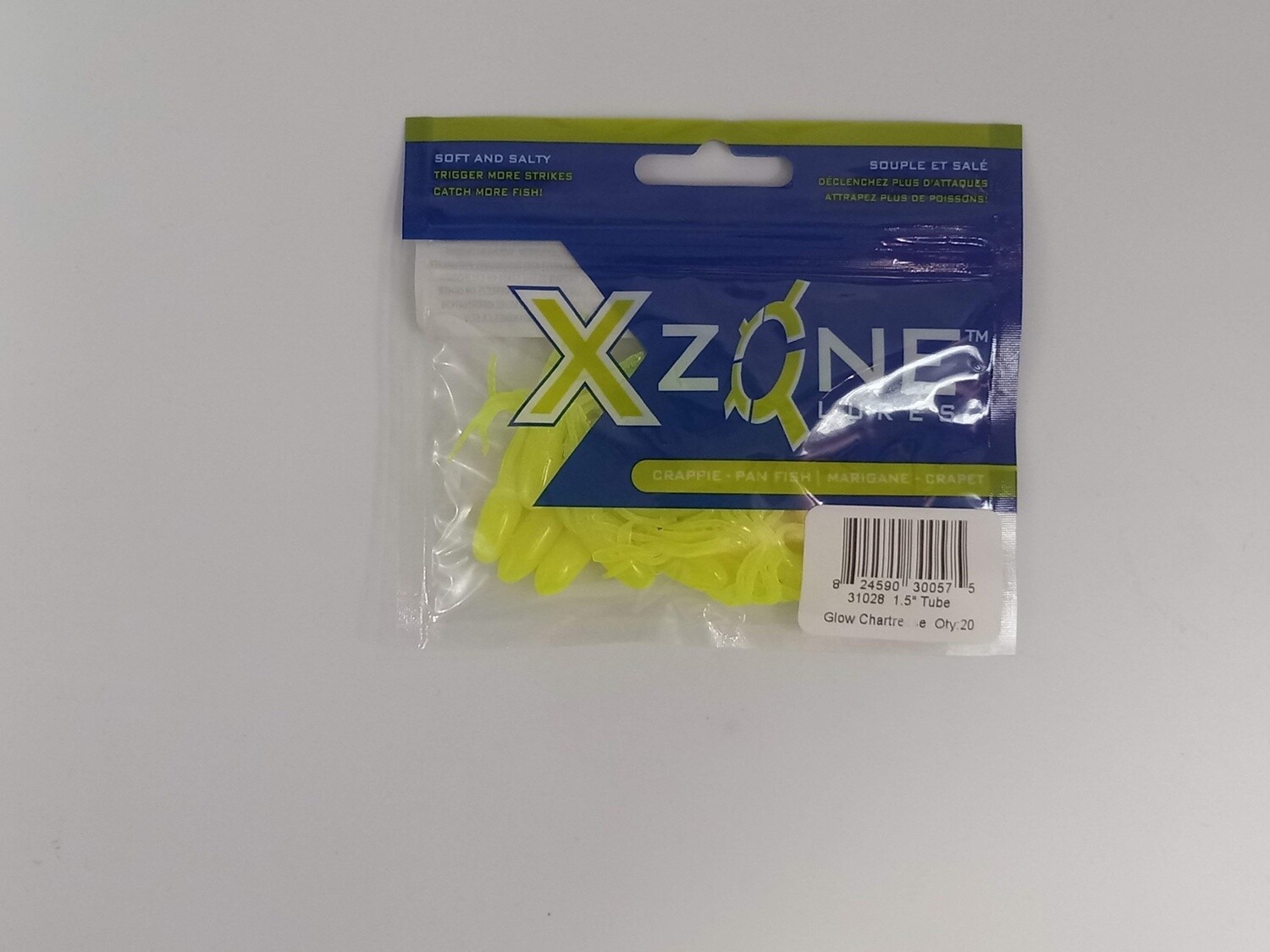 X Zone 31028 1.5" Tube, 028, Glow Chartreuse, 20/pk