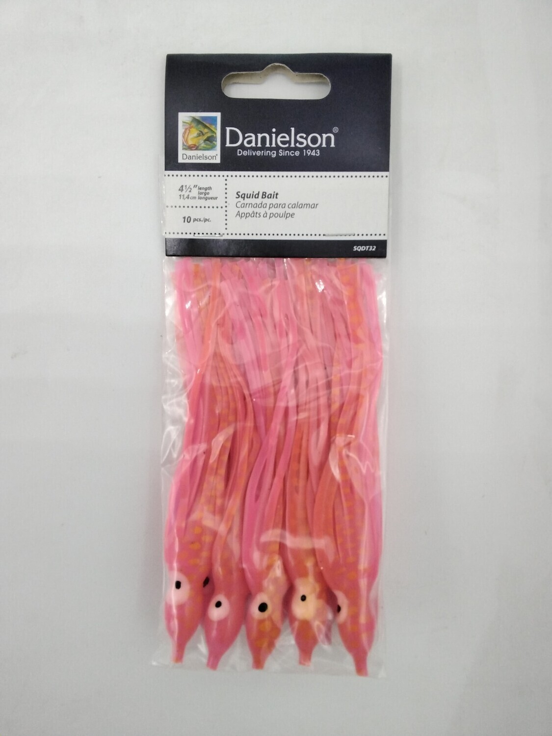 Danielson SQDT32 Squid Bait 4.5'' Orange Scl/Hot Pink