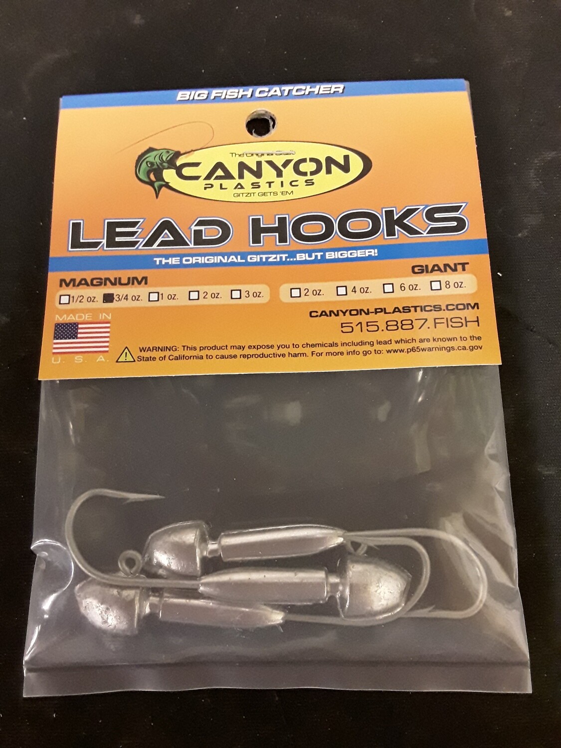 Canyon Plastics Magnum Lead Head 3/4oz