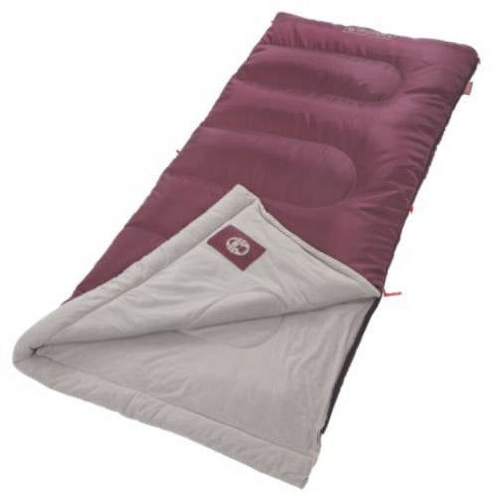 Coleman Alpine Adult Sleeping Bag 50F/10c Maroon (75&quot;x33&quot;)