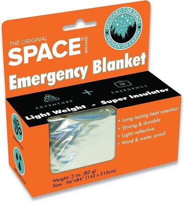 Grabber Original Space Blanket Emergency Blanket (56&quot;x84&quot;) Silver