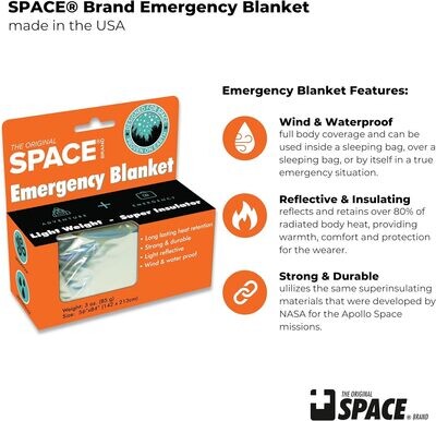 emergency bag space blanket grabber