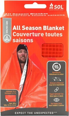 SOL All Season Blanket (5&#39; x 7&#39;) Orange/Silver
