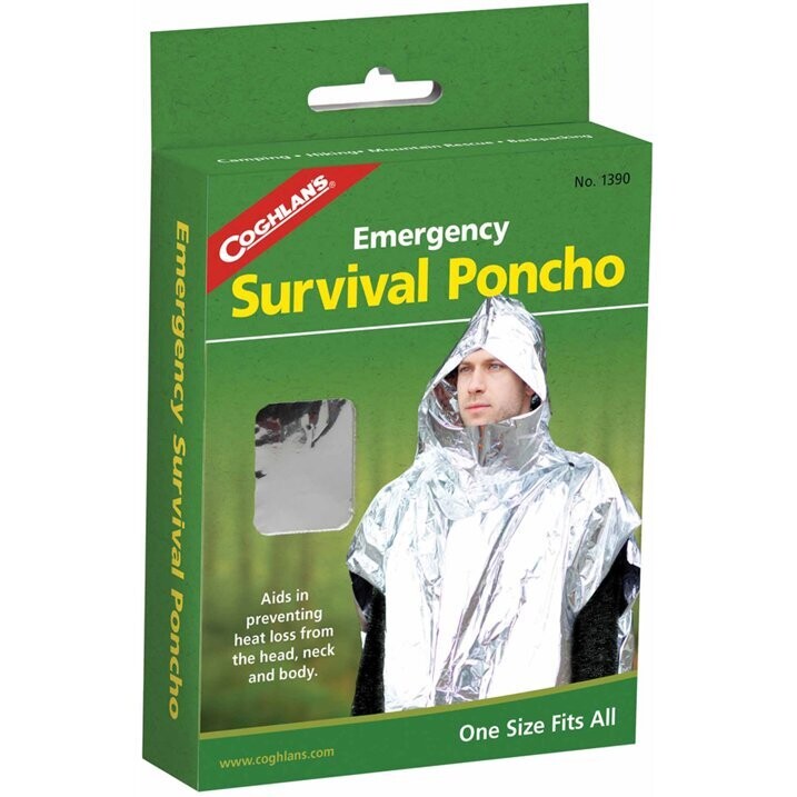 Coghlan's 1390 Emergency Survival Poncho (39"x42.5") Silver