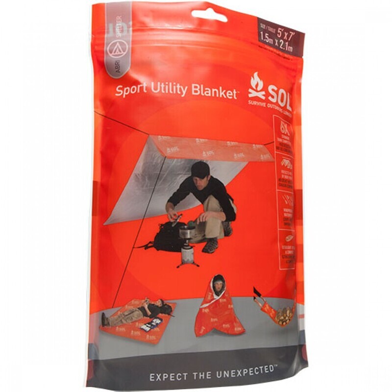 SOL Sport Utility Blanket (5'x7') Orange/Silver