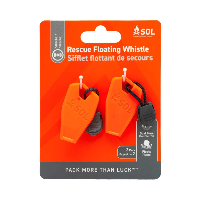 SOL Rescue Floating Whistle 2pk