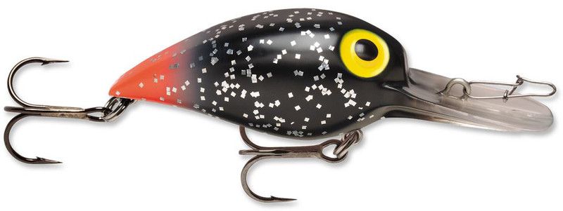Storm Original Wiggle Wart Crankbait 05"  - Black Glitter/Florescent Red Tail VSP59