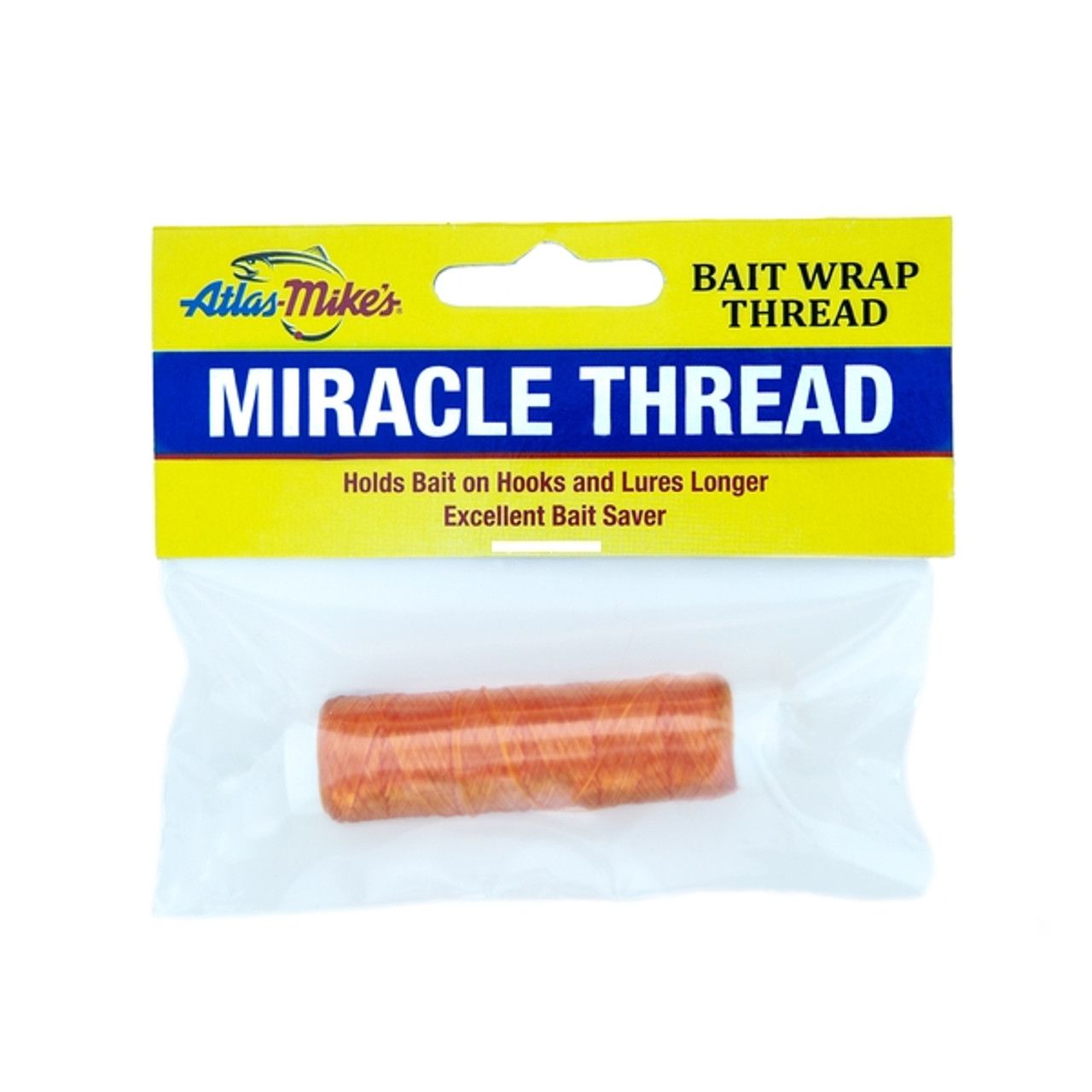 Atlas-Mike&#39;s &quot;Miracle Thread&quot; Bait Wrap Thread 100&#39; [66805] Florescent Orange
