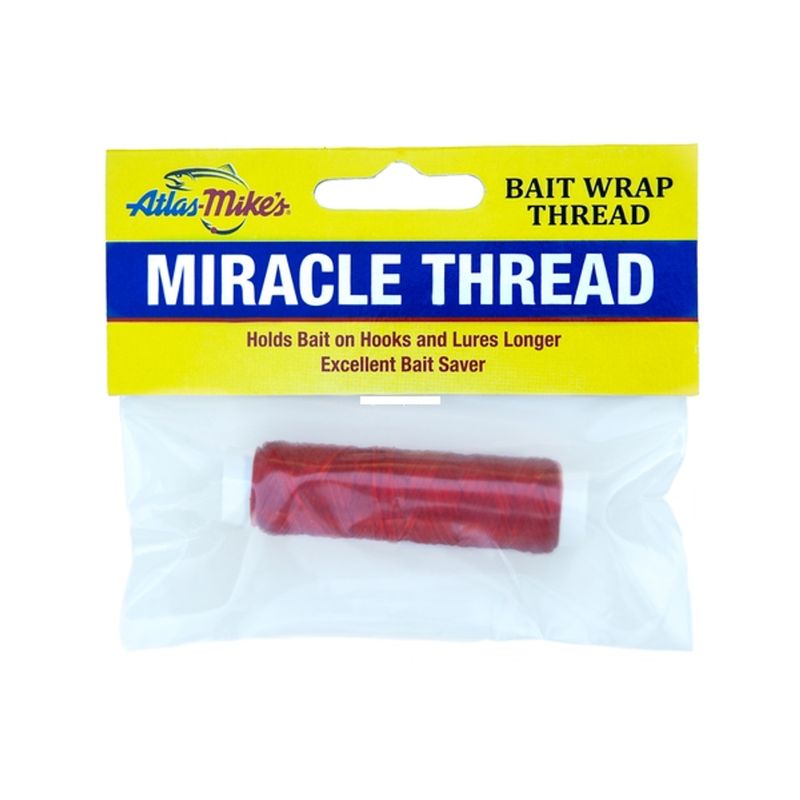 Atlas Mike's Miracle Thread Bait Wrap Thread 100' Florescent Red