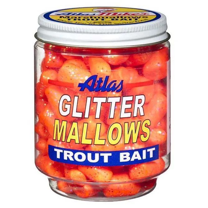 Atlas Mike&#39;s Glitter Mallows Trout Bait Orange/Garlic [5201] 1.5oz