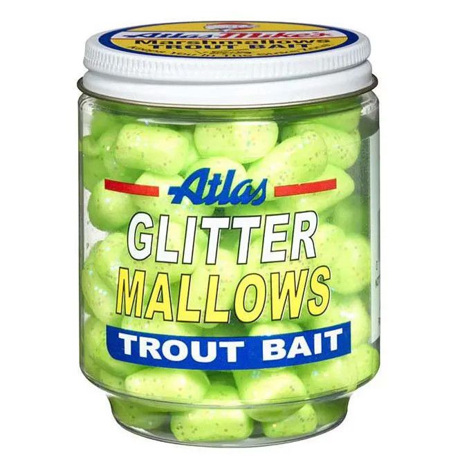Atlas-Mike&#39;s Glitter Mallows Trout Bait [32039] Chartreuse/Garlic 1.5oz