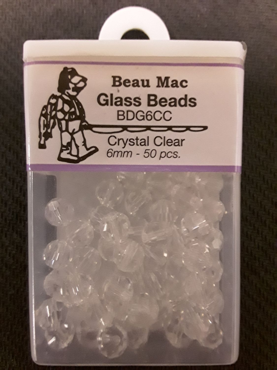 Beau Mac Beads Glass Facet 6mm 50pk, Color: Crystal Clear