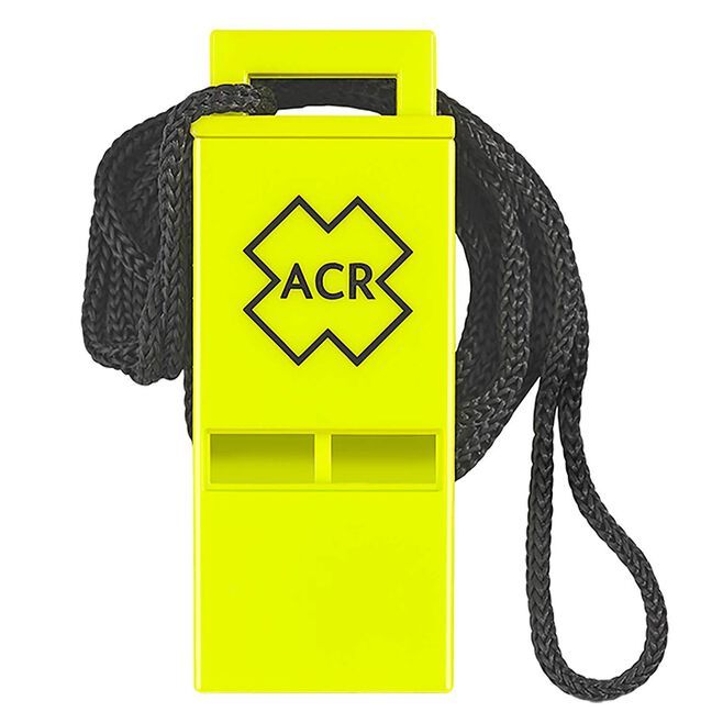 ACR Safety Whistle w/Lanyard - Hi Vis Yellow