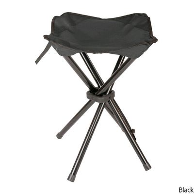 WFS Folding Camp Stool 4 Leg - Black