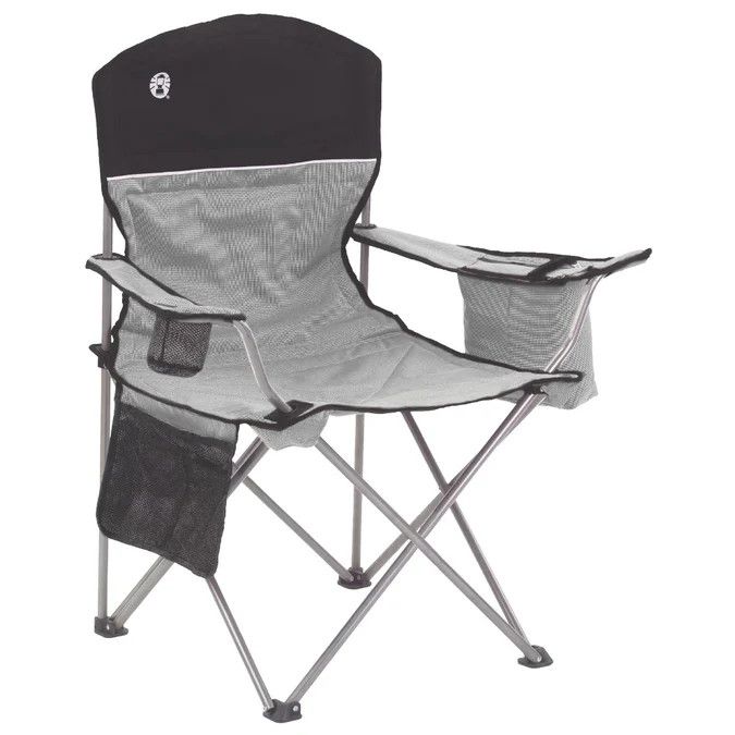 Coleman Cooler Quad Folding Camp Chair w/ Arms - Gray/Black