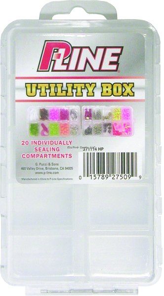 P-Line Utility/Tackle Box With 20 Self Sealing Compartments