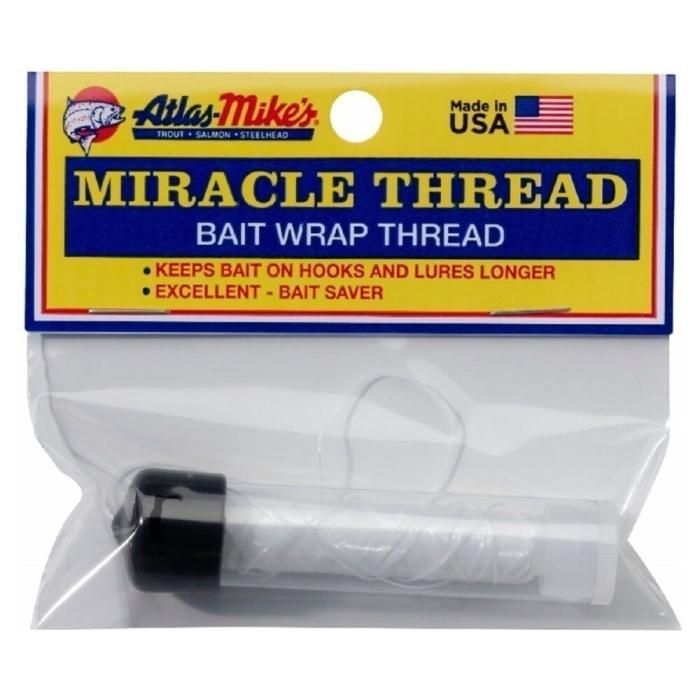 Atlas Mike's Miracle Thread Bait Wrap Thread 100' w/ Dispenser Clear