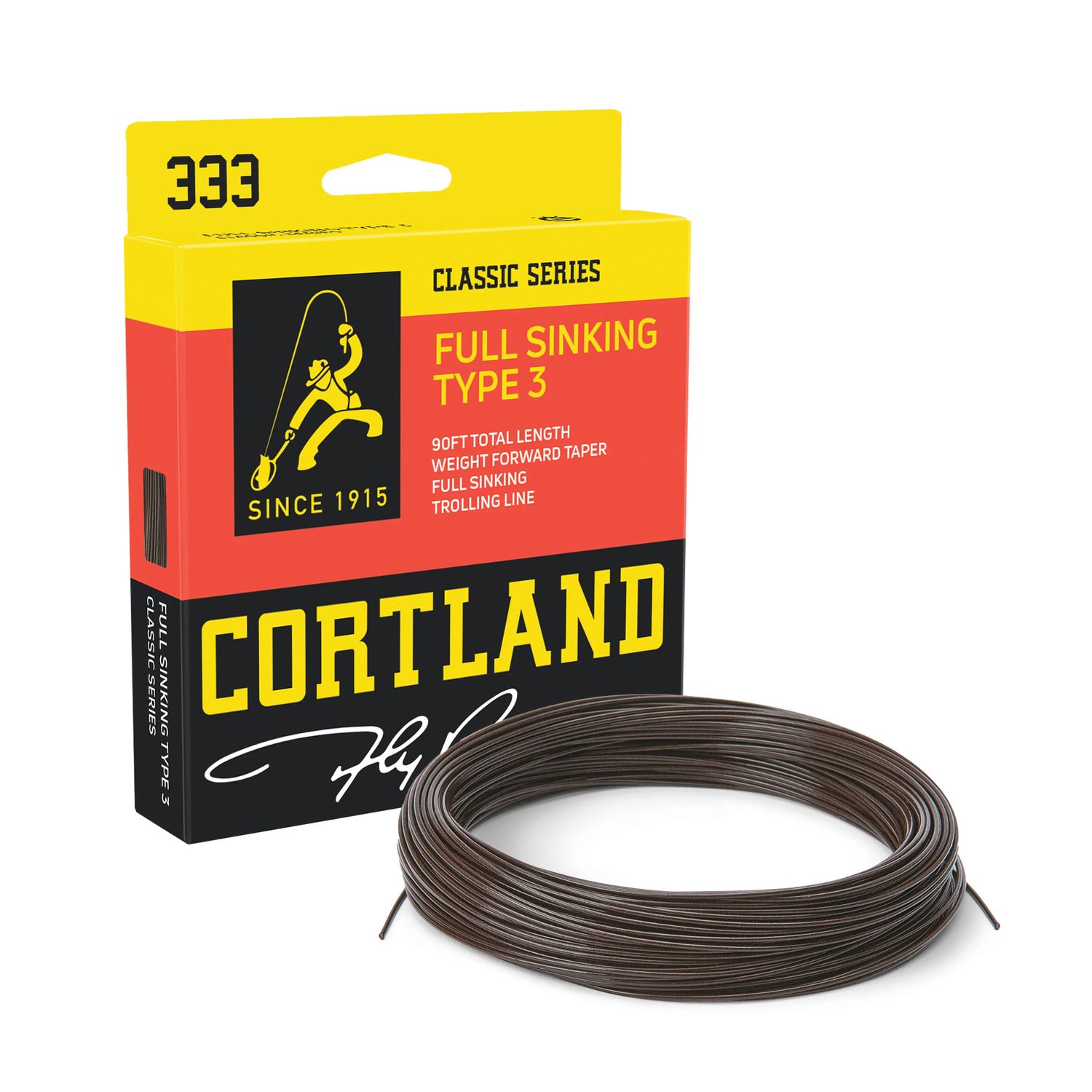 Cortland Fly Line Sub-Surface 333 Full Sinking Type 3  90&#39; WF9S - Brown