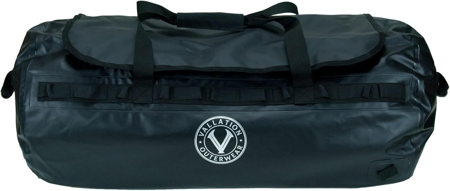 Vallation Zip Top, Top Load Duffel Dry Bag 90L - Black