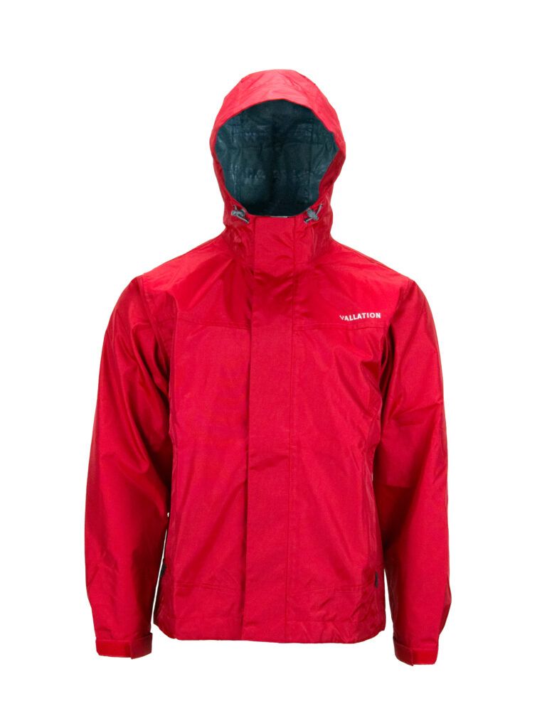 Vallation Dark Rain Jacket, Color: Red, Size: 5XL
