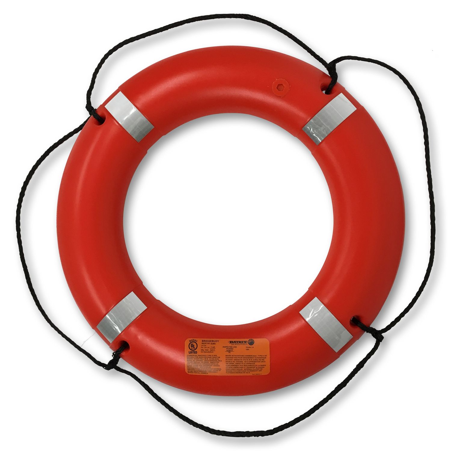 Datrex Ring Buoy Hard 30&quot; w/ Tape Orange