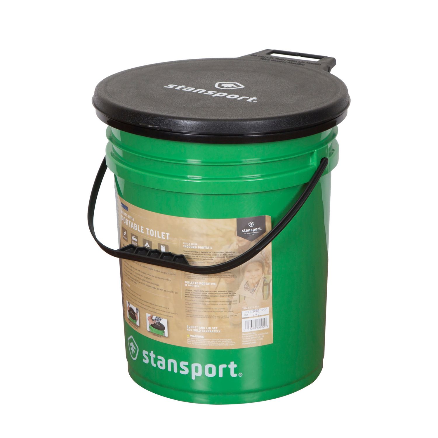 Stansport Plastic  5 Gallon Toilet  Bucket w/ Lid