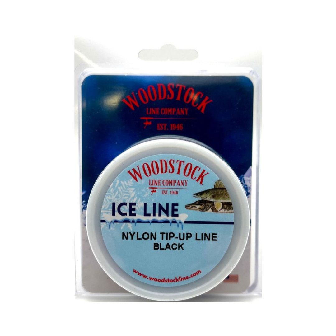 Woodstock Nylon Tip-up Ice Line Braid 50lb x 100yd Black