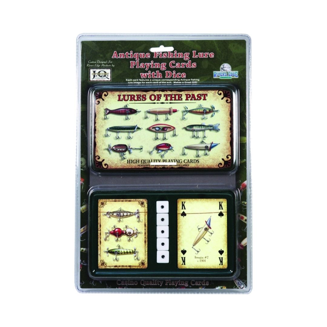 Rivers Edge 1572 Playing Cards and Dice in Tin - Lures of the Past