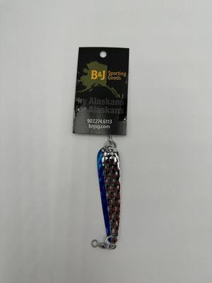 B&amp;J King Magic Trolling Spoon Nickle/Blue sz 5/0