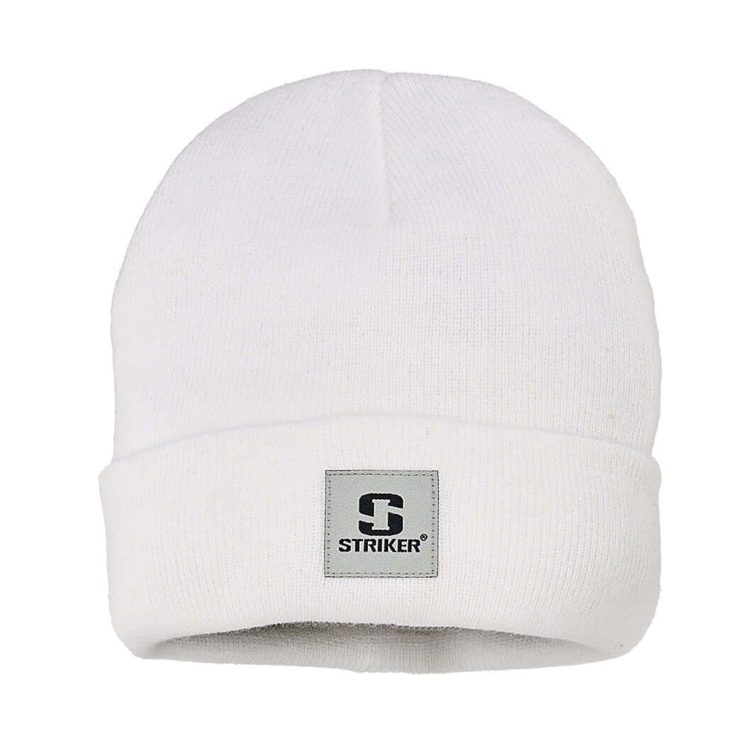 Striker Keystone Cuffed Knit Hat White
