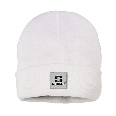 Striker Keystone Cuffed Knit Hat White