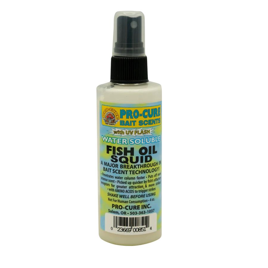Pro-Cure Bait Scent Water Soluble Fish Oil Squid 4oz Spray