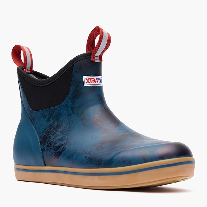 XtraTuf Men&#39;s 6&#39;&#39; Ankle Deck Boot - Navy/ Rogue Wave