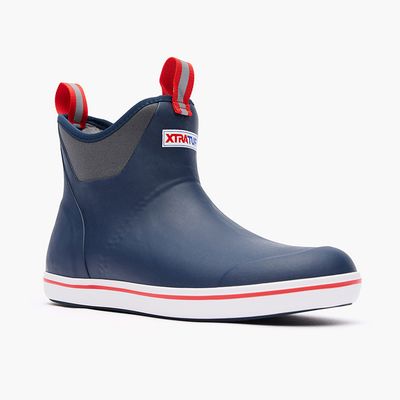 XtraTuf Men&#39;s 6&quot; Ankle Deck Boot - Navy/Red