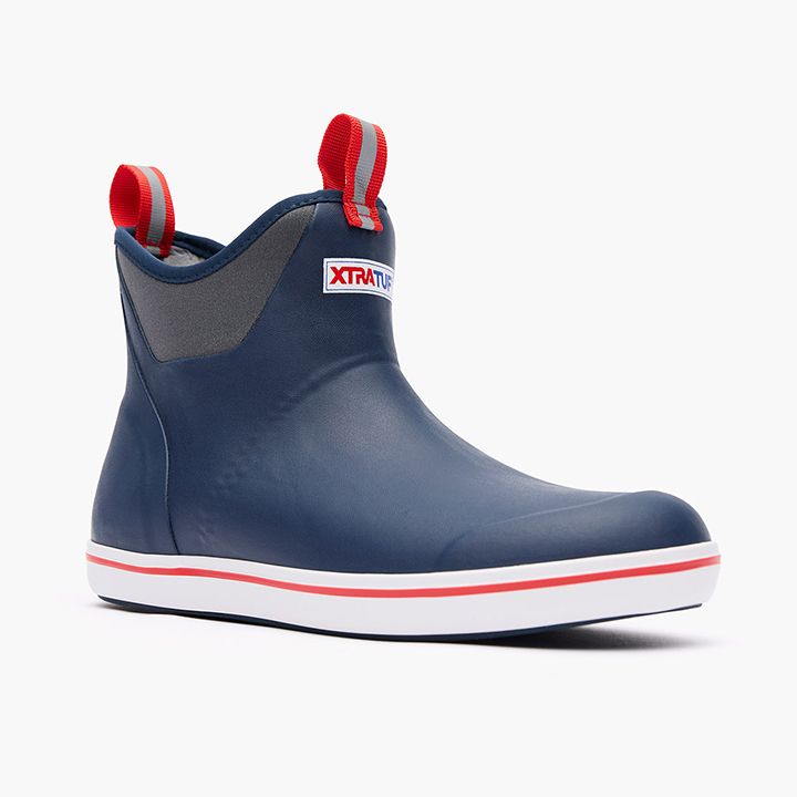 XtraTuf Men&#39;s 6&quot; Ankle Deck Boot - Navy/Red