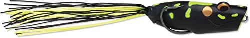 Terminator, Popping Frog, 2 1/2&quot; Length, 9/16 oz, Black Chartreuse Leopard, Package of 1