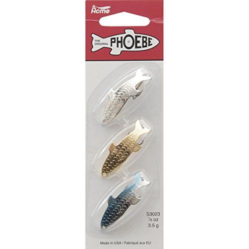 Acme Phoebe Fishing Lure (3-Pack), Silver, 1/8-Ounce