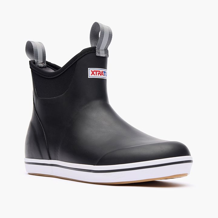 XtraTuf Men&#39;s 6&quot; Ankle Deck Boot Black Wide