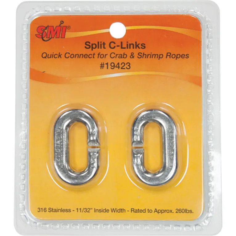 SMI Split C-Link for Crab &amp; Shrimp Ropes 1/4&quot;x 6&quot; max 260lb