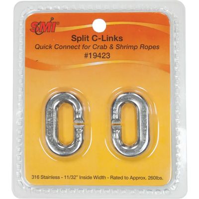 SMI Split C-Link for Crab &amp; Shrimp Ropes 1/4&quot;x 6&quot; max 260lb