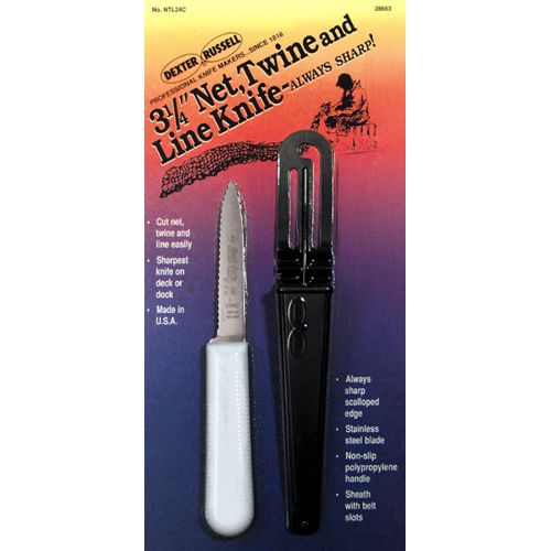 Dexter 3¼" net, twine, line knf. w/sheath, carded NTL24C