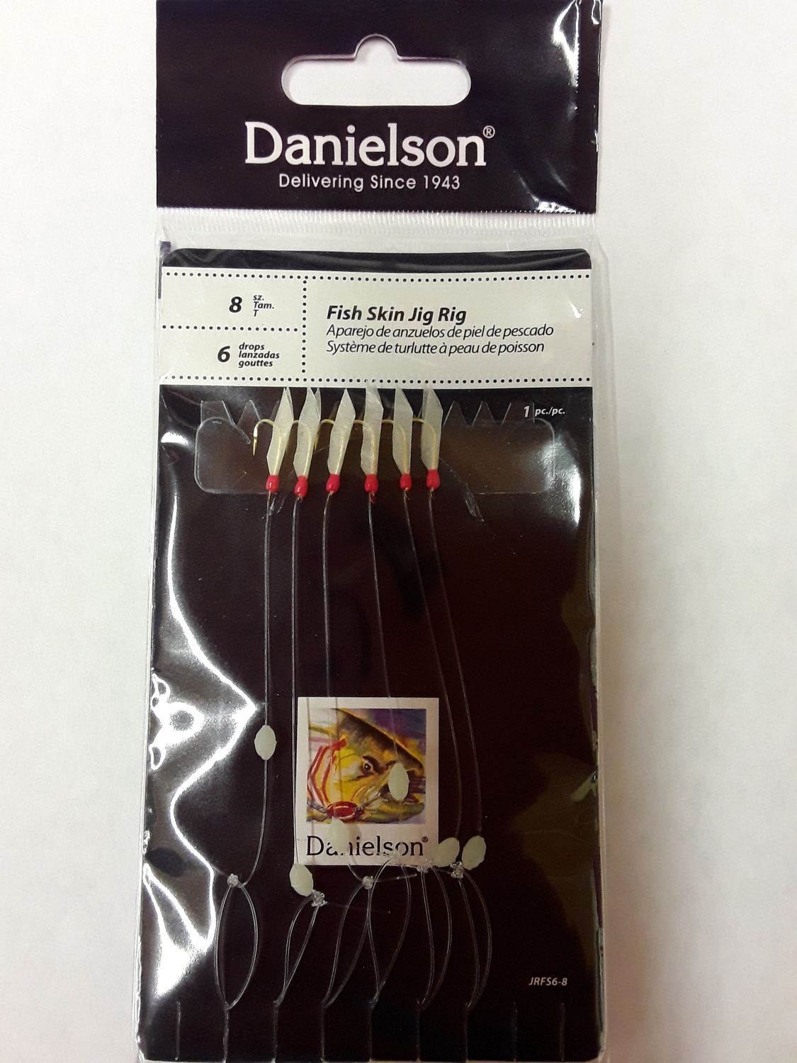Danielson Sabiki Rig Fish Skin 7-Drop, Size: Sz 8