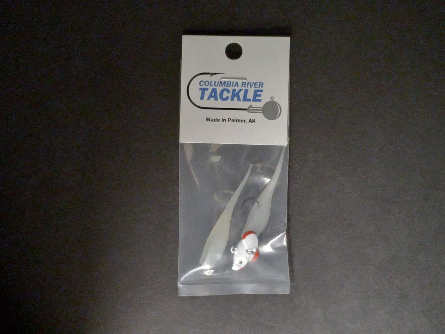 Columbia River Sculpin Jig W/Tail, Color: White, Size: 1/8oz
